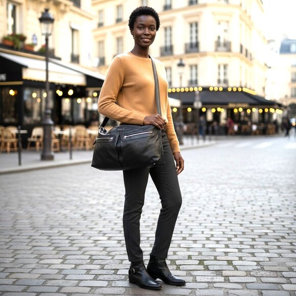 👜 Gucci Leather Weekender Messenger Bag XL Crossbody Travel Tote - Picture 4 of 13